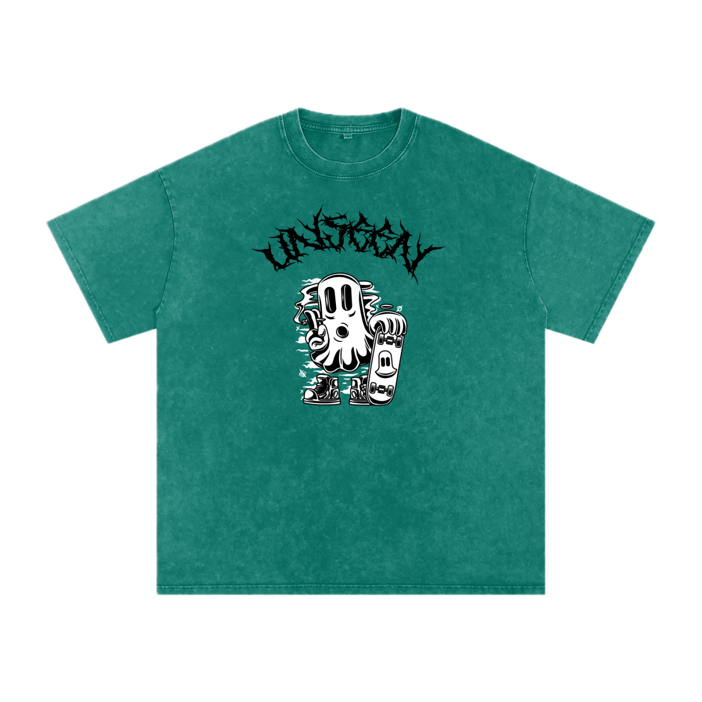 GHOST UNIT // STREET SEED_001 – Light Acid Wash Tee