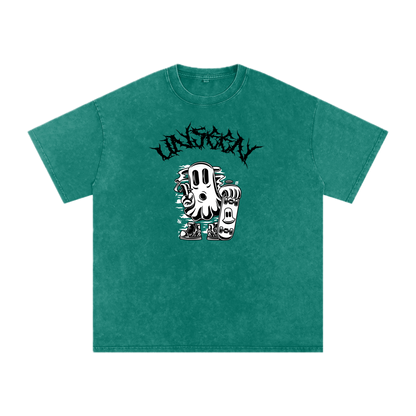GHOST UNIT // STREET SEED_001 – Light Acid Wash Tee