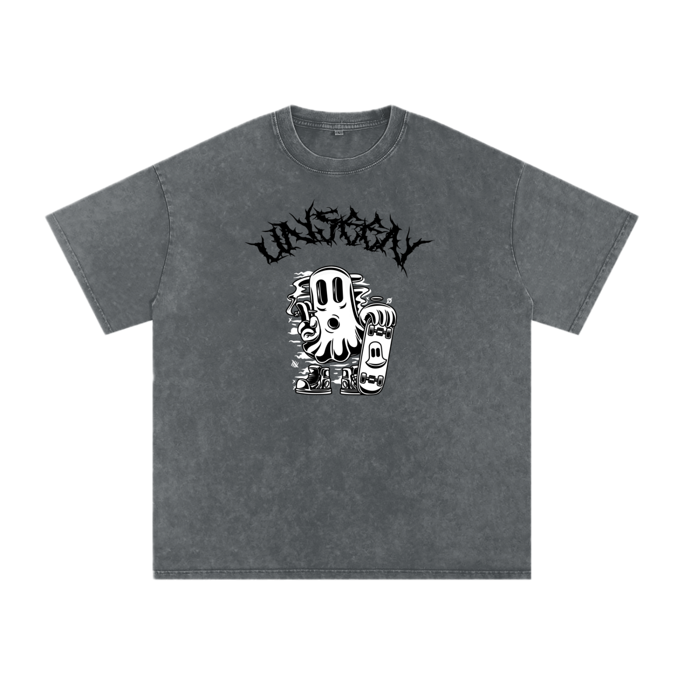 GHOST UNIT // STREET SEED_001 – Light Acid Wash Tee