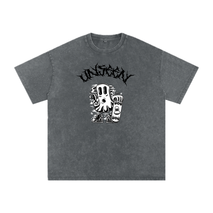 GHOST UNIT // STREET SEED_001 – Light Acid Wash Tee