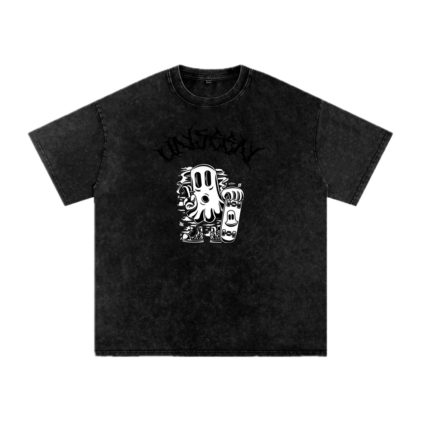 GHOST UNIT // STREET SEED_001 – Light Acid Wash Tee