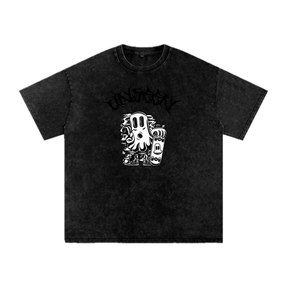 GHOST UNIT // STREET SEED_001 – Light Acid Wash Tee