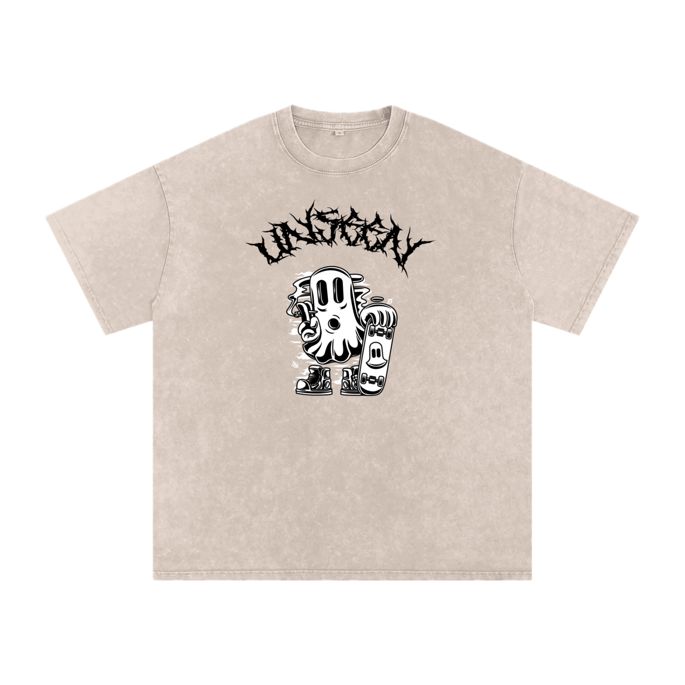 GHOST UNIT // STREET SEED_001 – Light Acid Wash Tee