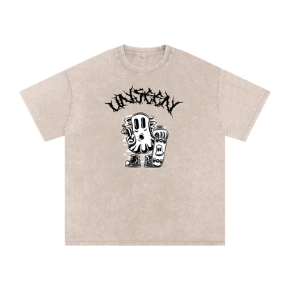 GHOST UNIT // STREET SEED_001 – Light Acid Wash Tee