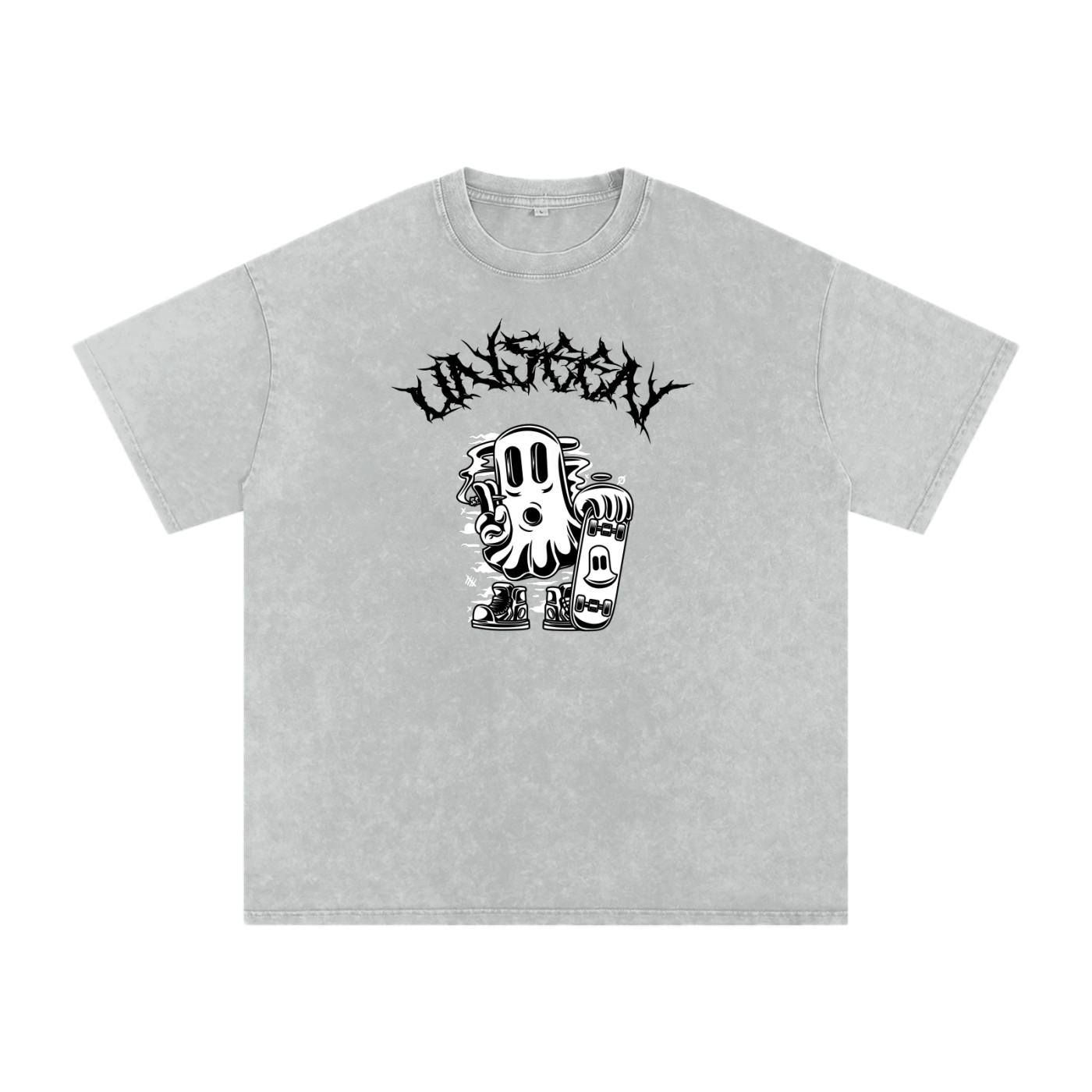 GHOST UNIT // STREET SEED_001 – Light Acid Wash Tee