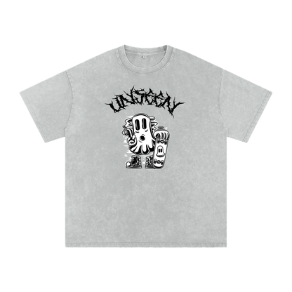 GHOST UNIT // STREET SEED_001 – Light Acid Wash Tee