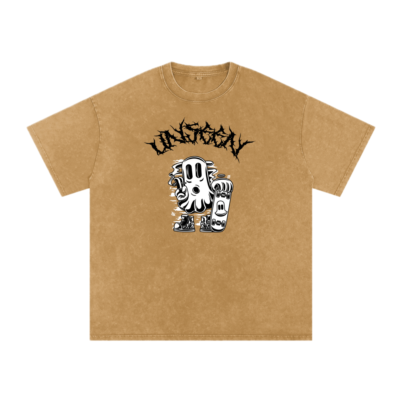 GHOST UNIT // STREET SEED_001 – Light Acid Wash Tee