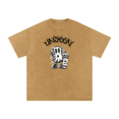 GHOST UNIT // STREET SEED_001 – Light Acid Wash Tee