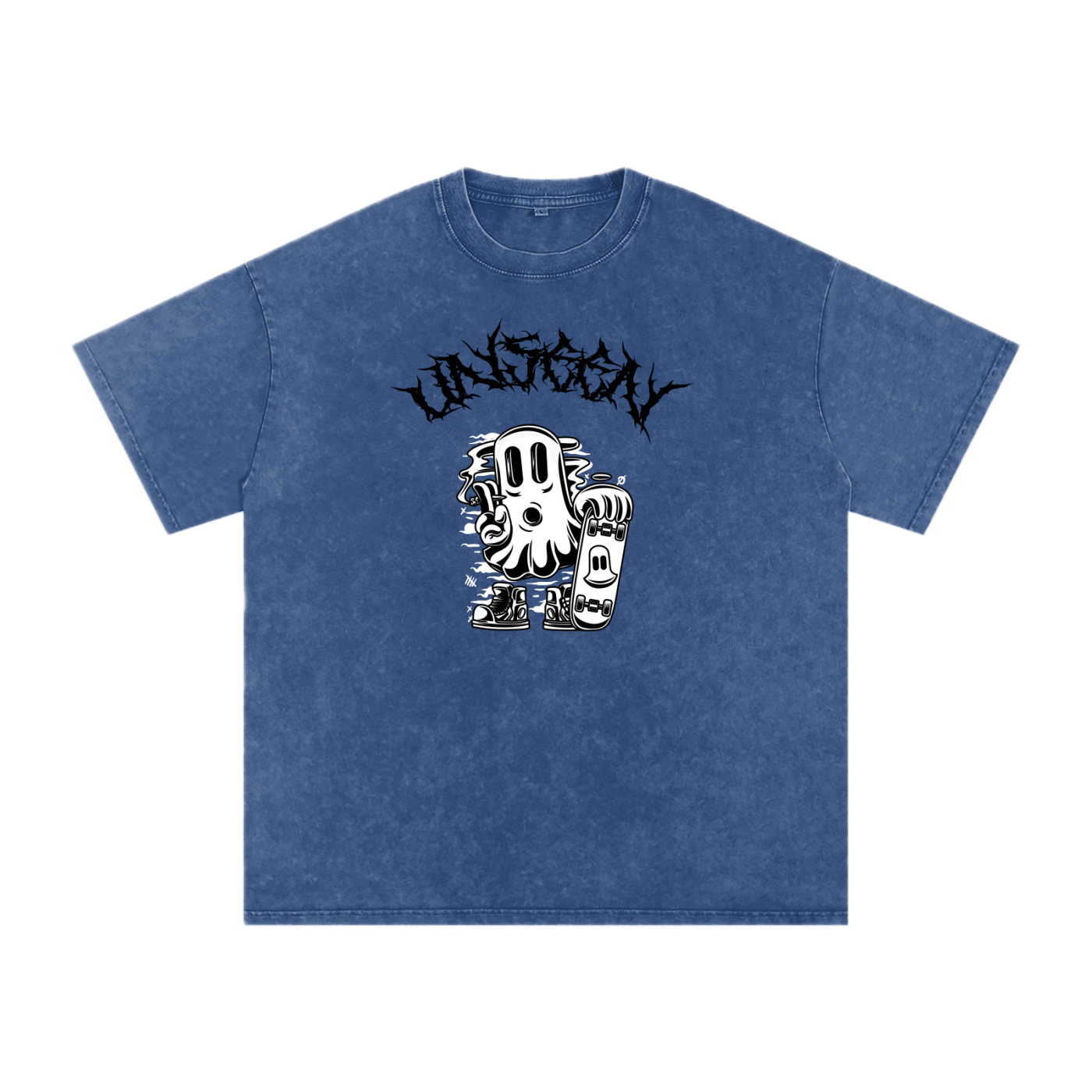 GHOST UNIT // STREET SEED_001 – Light Acid Wash Tee
