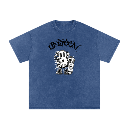 GHOST UNIT // STREET SEED_001 – Light Acid Wash Tee